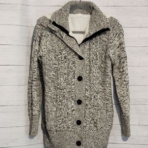 Fleece lined knit sweater